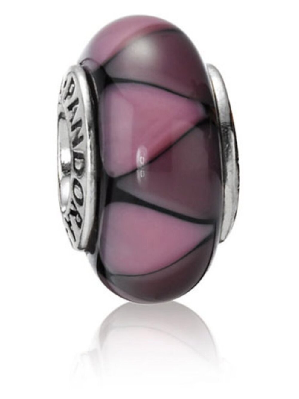 PANDORA Captivating Purple Charm Authentic Sterling Silver Murano Glass